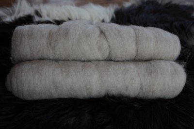 100% Cashmere Roving Natural Taupe/White Blend